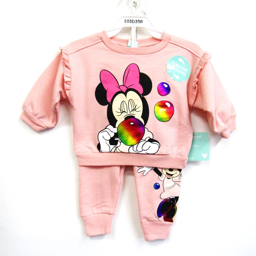 Girl's Minnie Mouse Print Sweater and Pants Set - 103D35B
