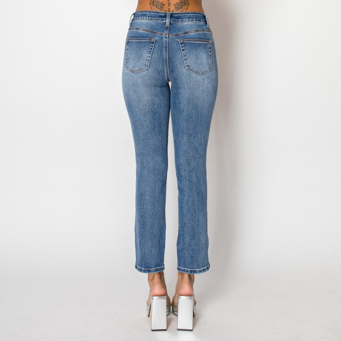 Wax Jeans - Women's Slim Straight High Rise Jeans - 90383