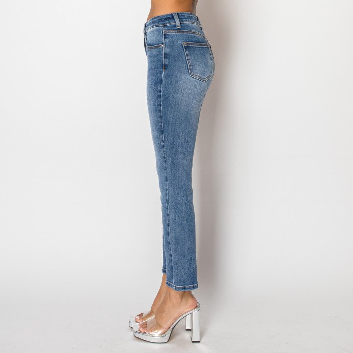 Wax Jeans - Women's Slim Straight High Rise Jeans - 90383