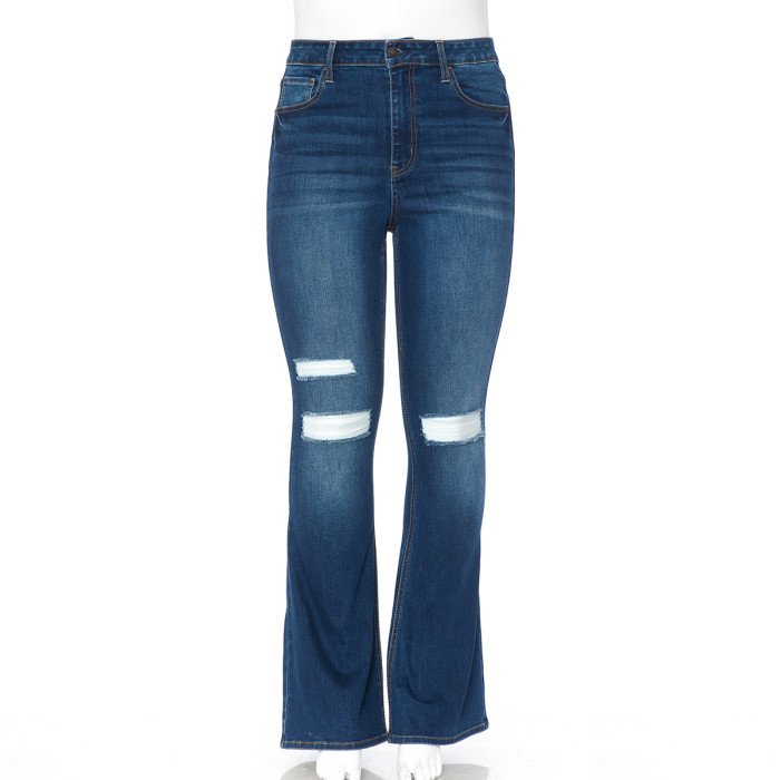 Wax Jean - Women's Destructed Flare Jean [Plus] - 90261XL