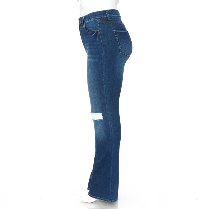 Wax Jean - Women's Destructed Flare Jean [Plus] - 90261XL
