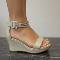 Smartty - Sandalias de cuña con tira en el tobillo para mujer - DENIS-023W