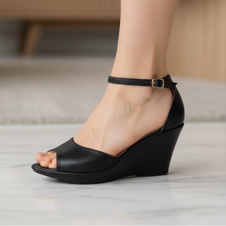 Lucita - Sandalias de cuña con tira en el tobillo para mujer - Belis-01