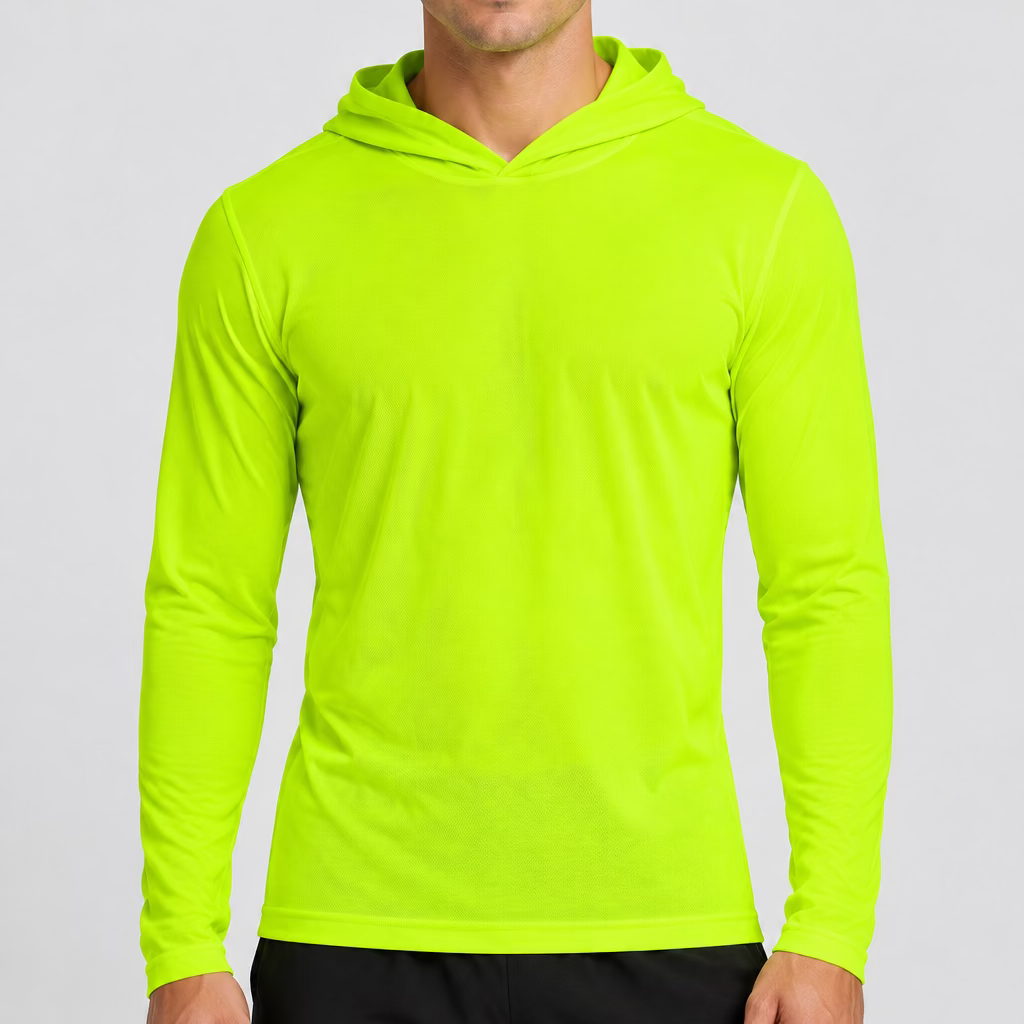 CAMISETA DE HOMBRE DE MANGA LARGA NEÓN CON CAPUCHA ARTÍCULO WFZ-8900A