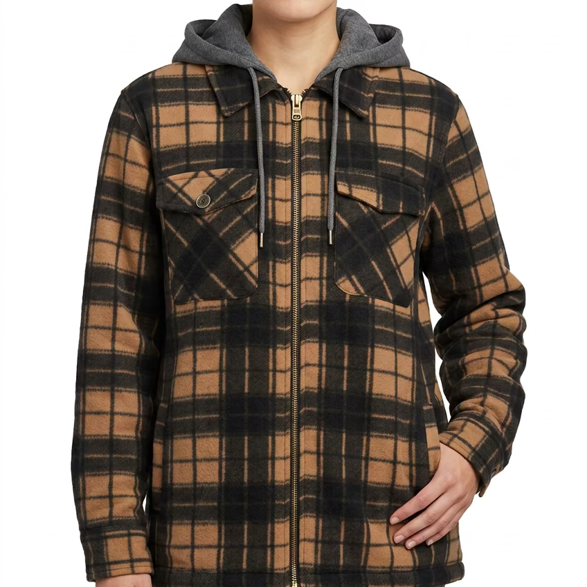 Special One Women's Sherpa Plaid Hoodie Jacket - LP224