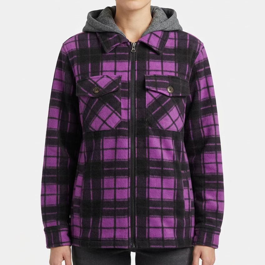 Special One Women's Sherpa Plaid Hoodie Jacket - LP224