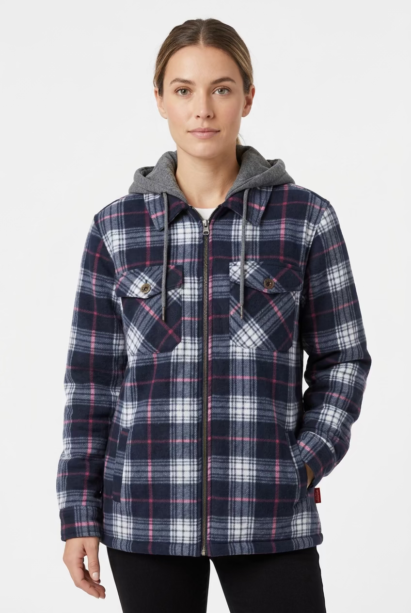 Special One Women's Sherpa Plaid Hoodie Jacket - LP224
