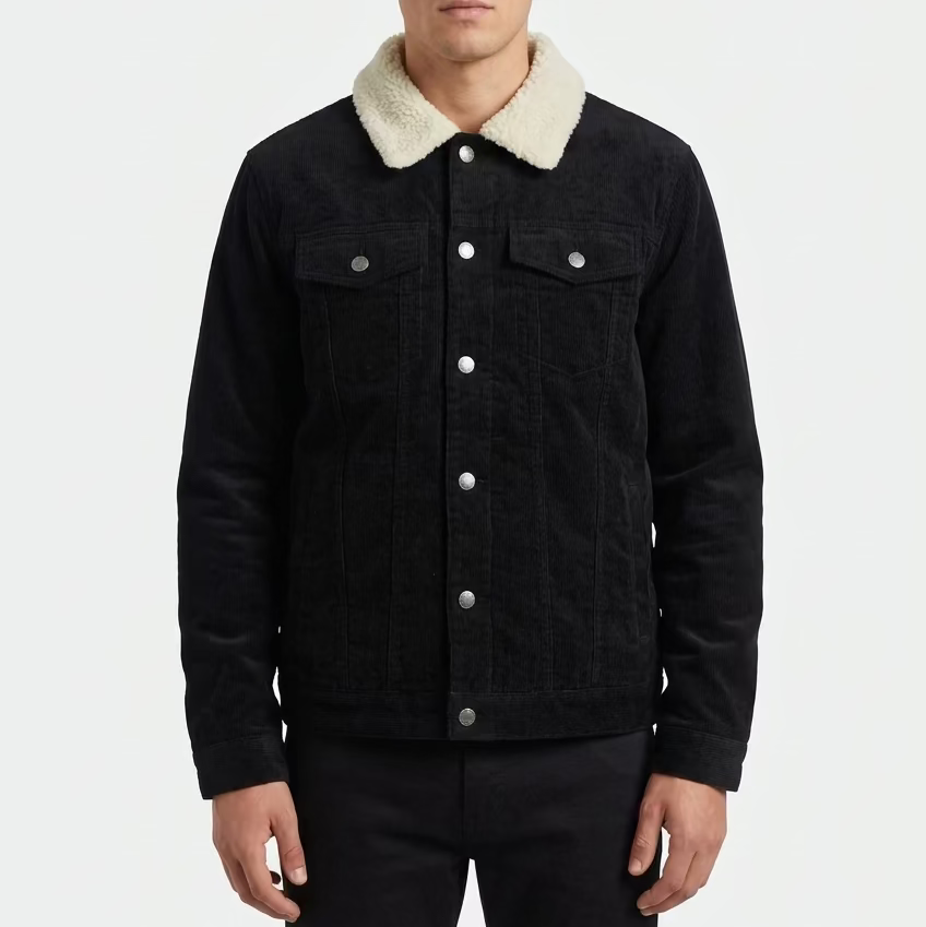 Giant Garments Men's Sherpa Corduroy Trucker Jacket - BGJKT032CS