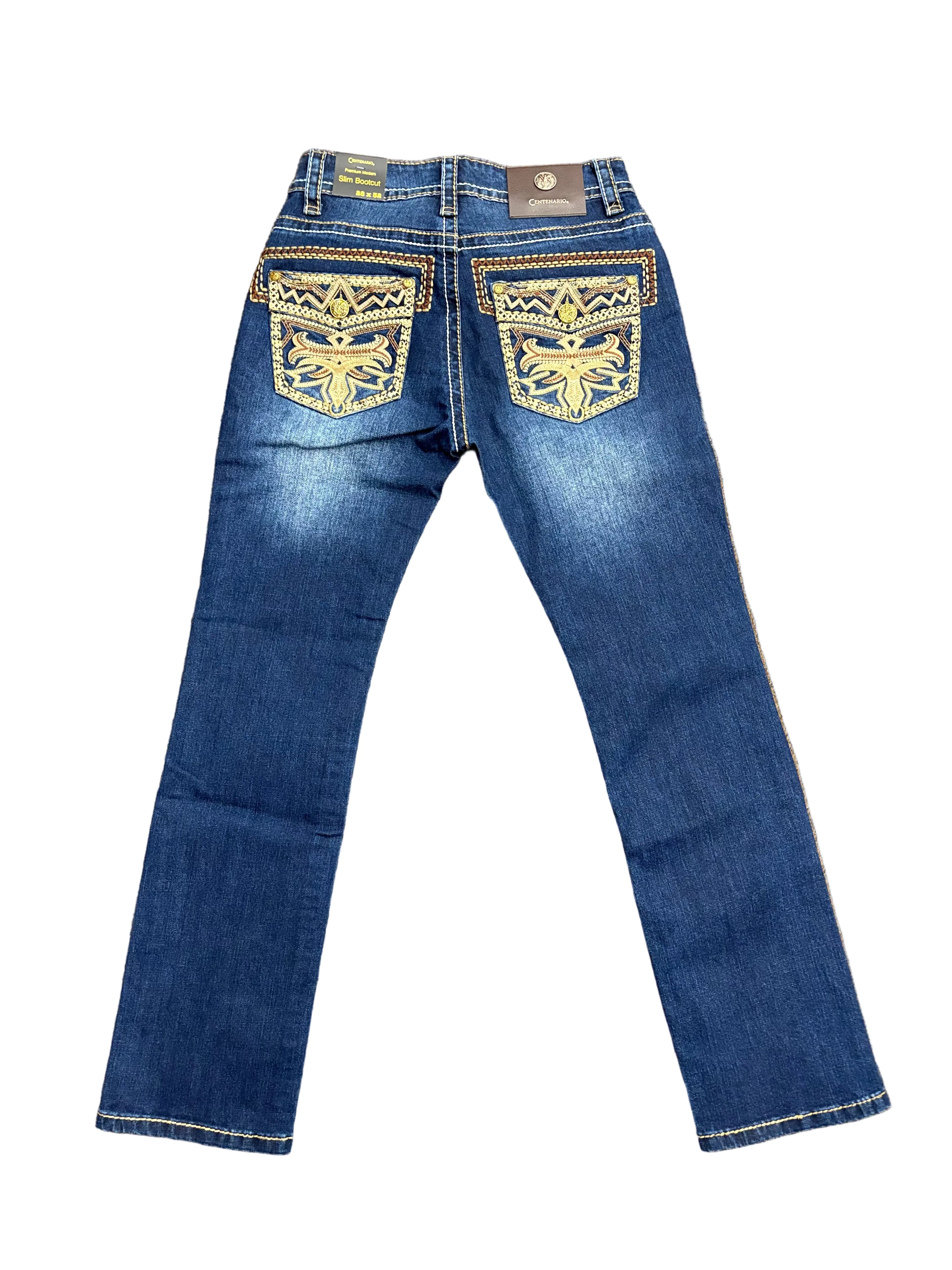 Centenario Jeans - Men's Denim Embroidered Bootcut Jeans - 45898