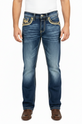 Centenario Jeans - Men's Denim Embroidered Bootcut Jeans - 45898