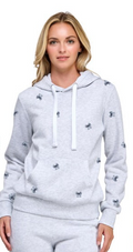 Reflex - Women's Pullover Fleece Hoodie with Bow All Over Embroidery - JU1539