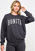 Reflex- Women's Fleece Crewneck Bonita Embroidery Sweatshirt - T797