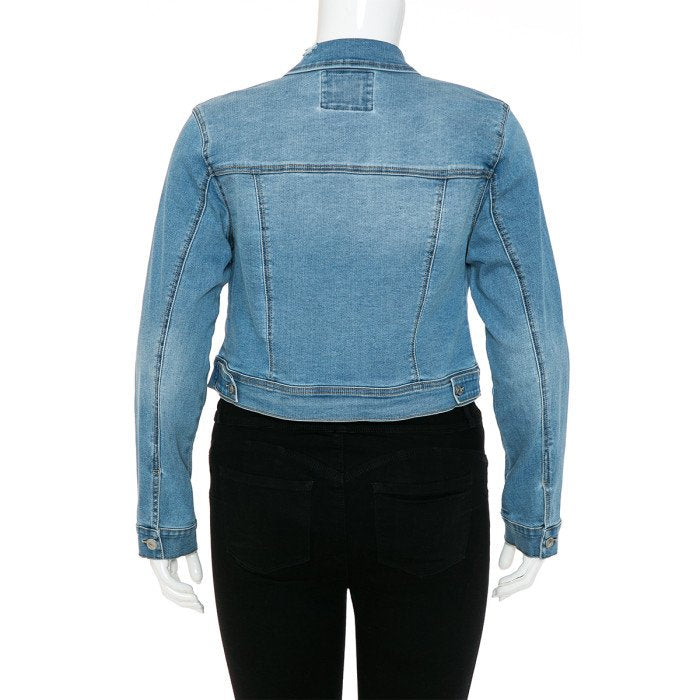 Wax Jean - Chaqueta Repreve Destruida para Mujer [Talla Grande]- 90273XL
