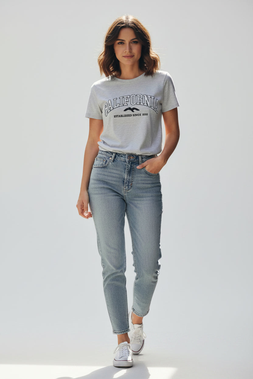 Reflex - Camiseta corta de manga corta para mujer California Emb - S021