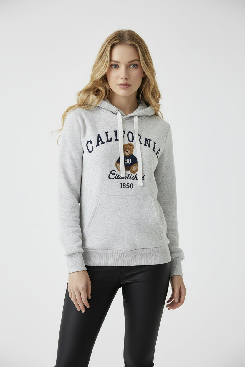 Reflex- Sudadera Mujer California Parche Oso Chenilla- JU2049
