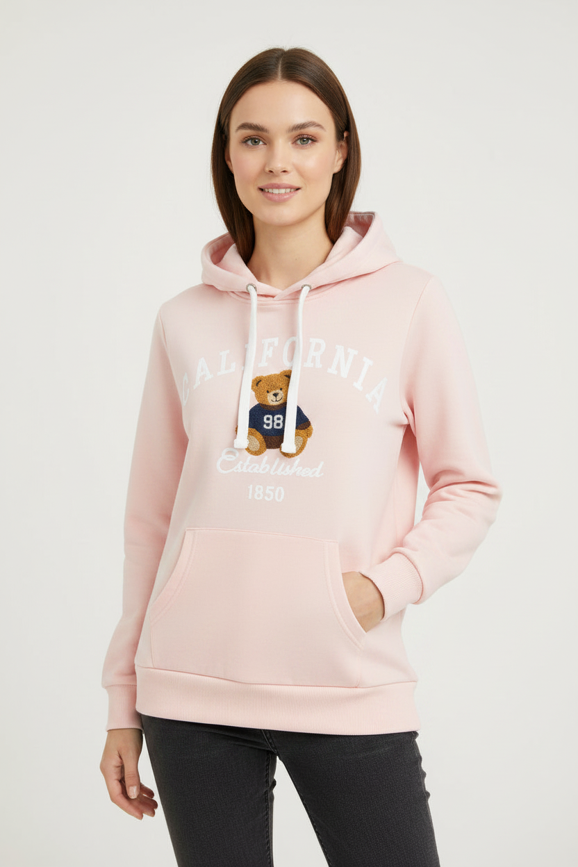 Reflex- Sudadera Mujer California Parche Oso Chenilla- JU2049