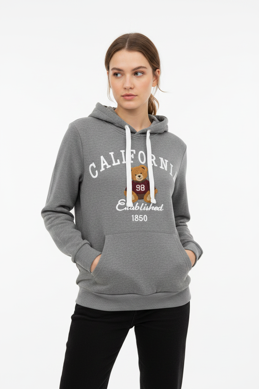 Reflex- Sudadera Mujer California Parche Oso Chenilla- JU2049