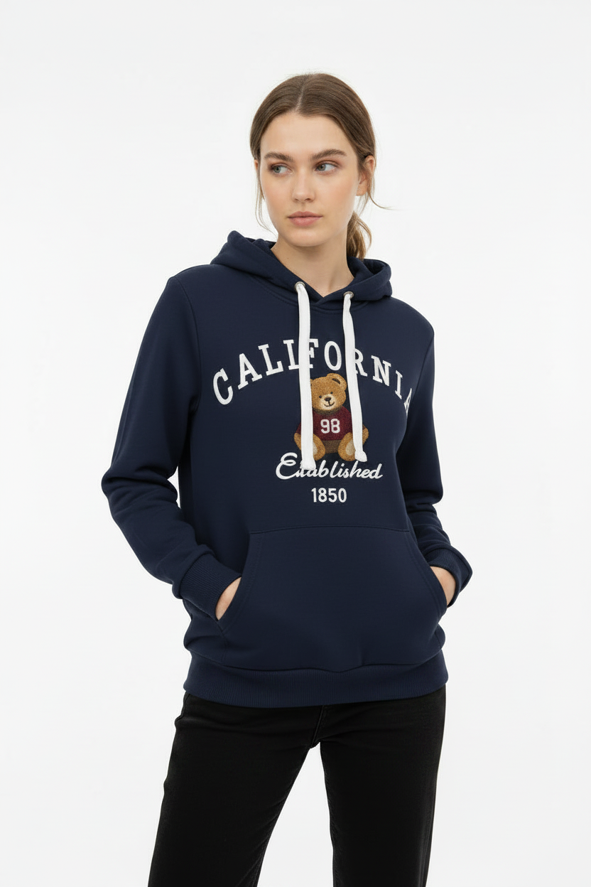Reflex- Sudadera Mujer California Parche Oso Chenilla- JU2049
