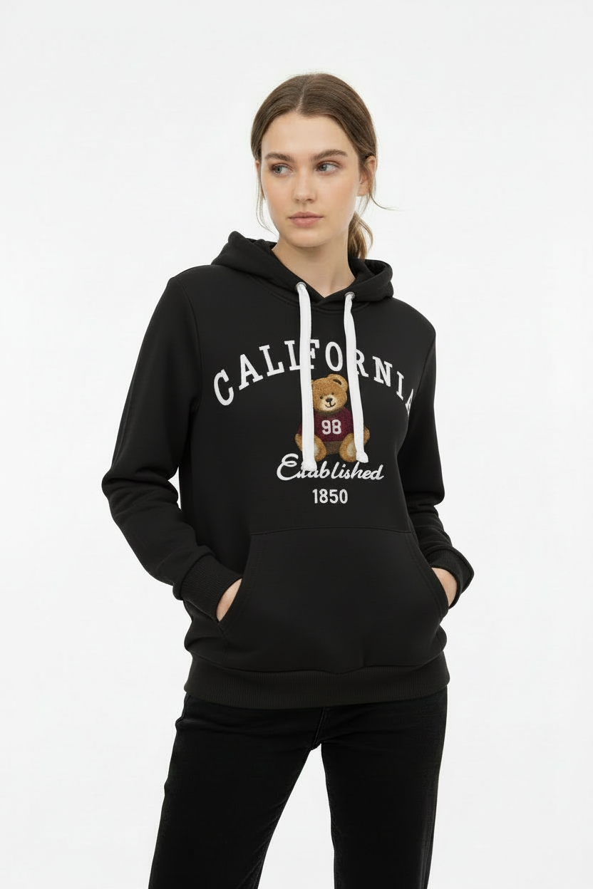 Reflex- Sudadera Mujer California Parche Oso Chenilla- JU2049