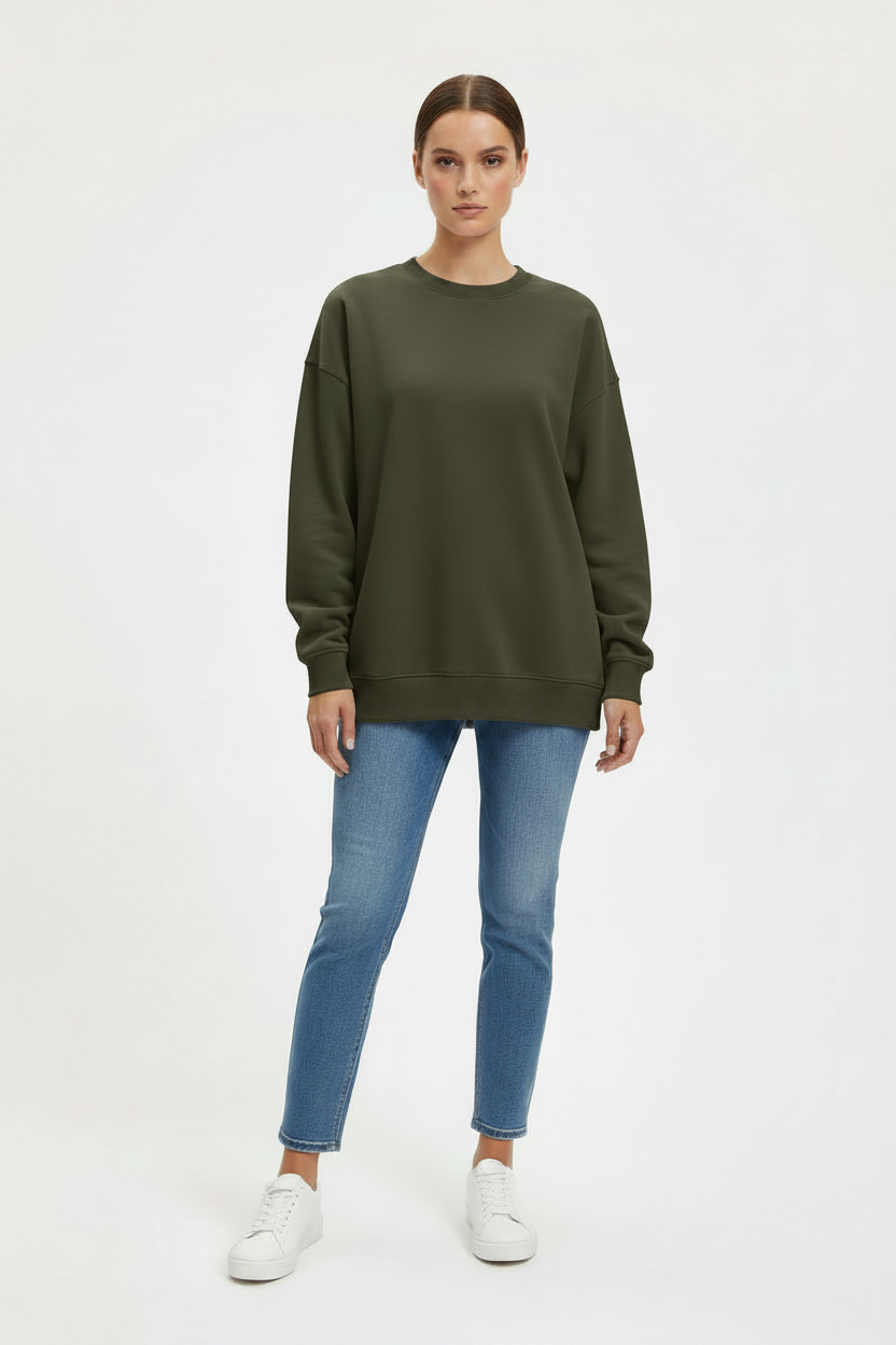 Ambiance - Women's Fleece Long Sleeve Oversized Sweatshirt - 76694