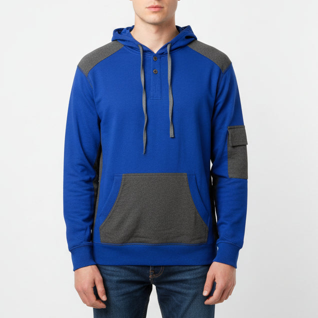 Vigo - Sudadera con capucha Henley unisex - LH-65A