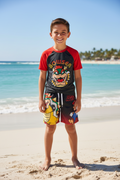 Super Mario Bros - Traje de baño de dos piezas tipo rashguard para niño - SMN129ABBAZ2AC