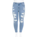 Wax Jeans - Jeans ajustados de cintura alta para mujer [Talla grande] - 90187XL