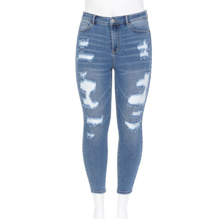 Wax Jeans  - Women's High-Rise Skinny Jeans [Plus Size] - 90187XL