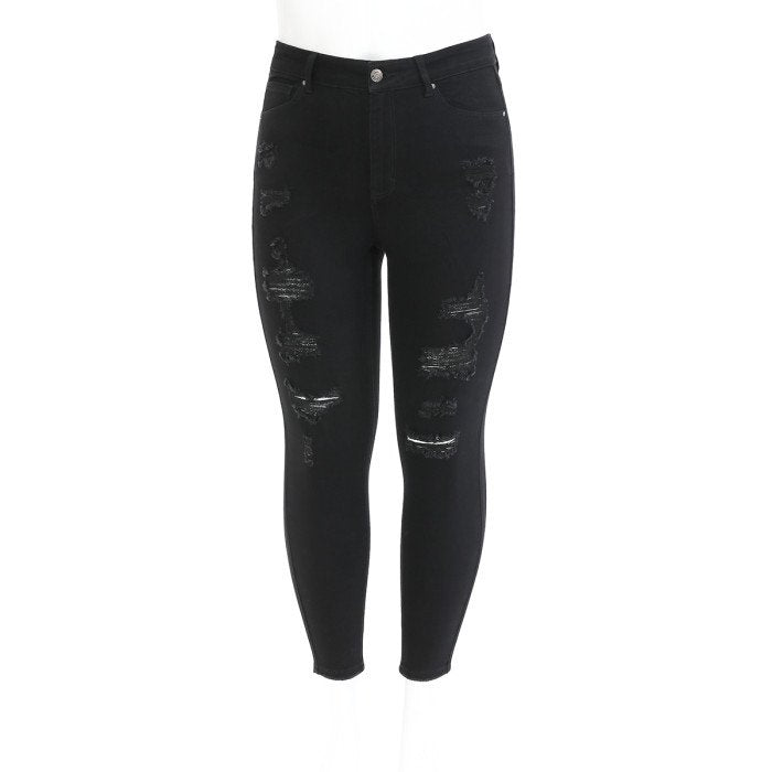 Wax Jeans  - Women's High-Rise Skinny Jeans [Plus Size] - 90187XL