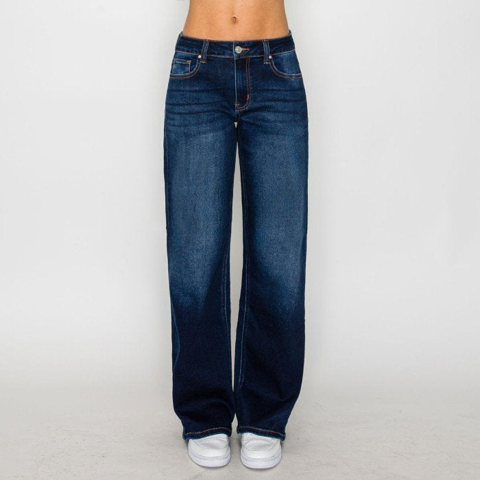 Wax Jean - Women's Wide Leg Low Rise Jean - 90403