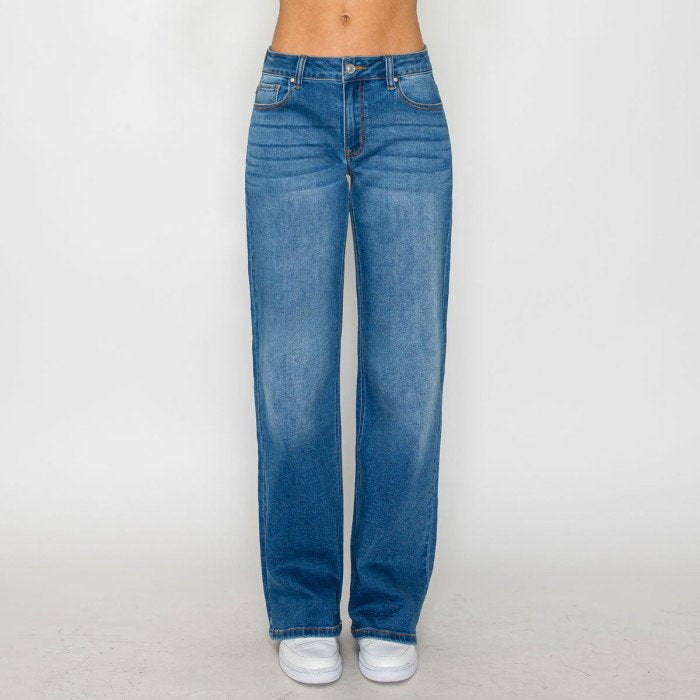 Wax Jean - Women's Wide Leg Low Rise Jean - 90403