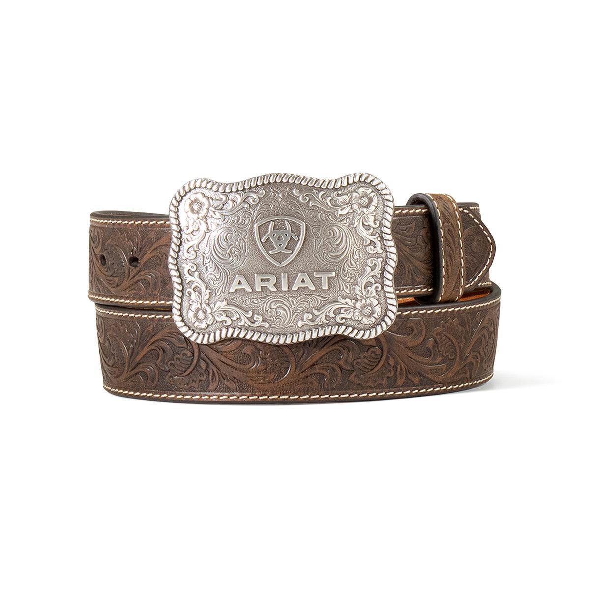 Cinturón Ariat para Hombre de 1 1/2" con Grabado Floral Aged Bark - A1020444