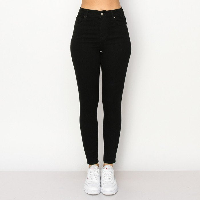 Wax Jean - Pantalones pitillo básicos de tiro alto para mujer - Talla combinada - 90900
