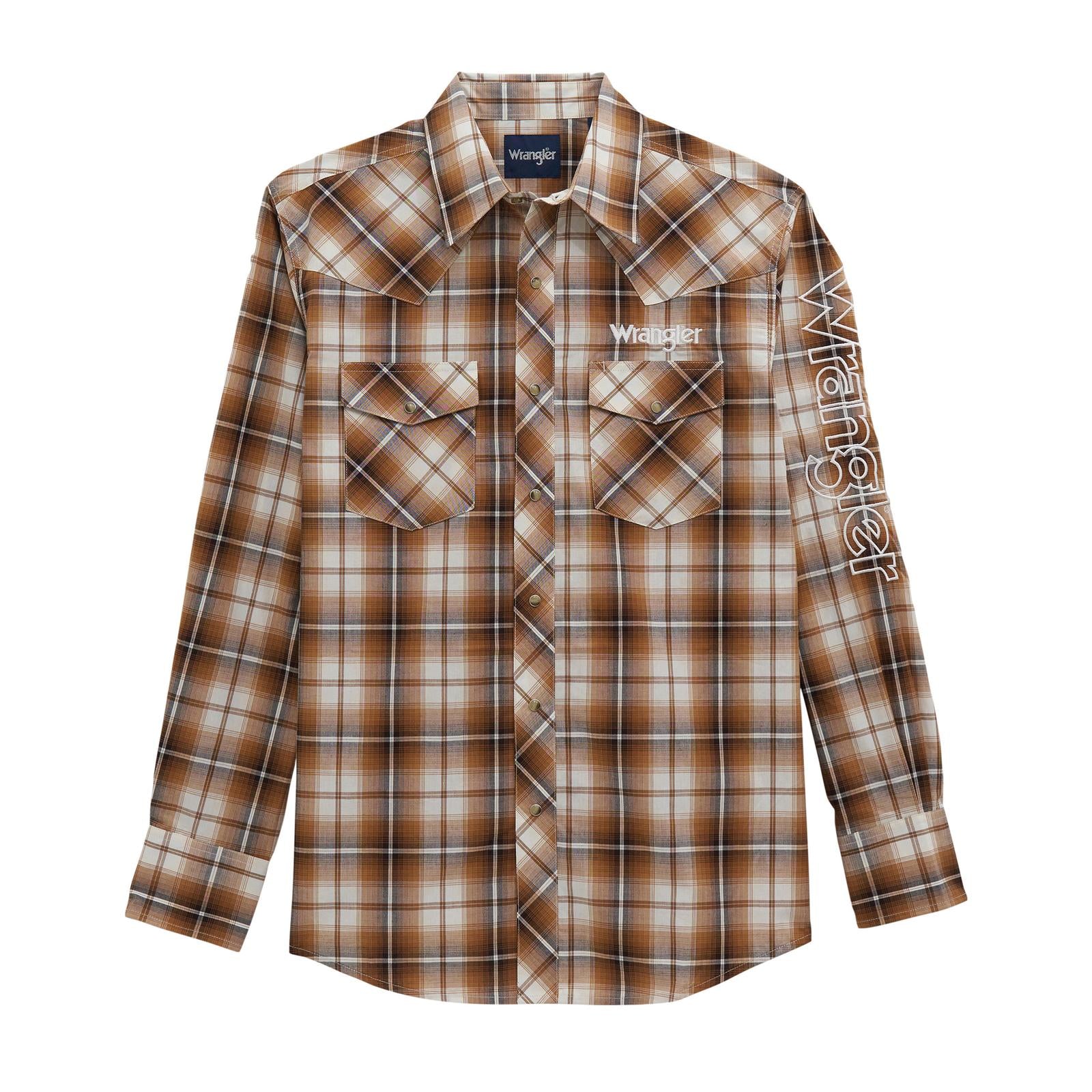 Wrangler® Men’s Long Sleeve Logo Shirt - Snaps - 112381988