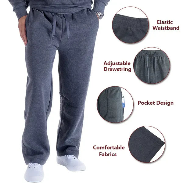 LEEHANTON - Men's Fleece Pants with Pockets - BT701