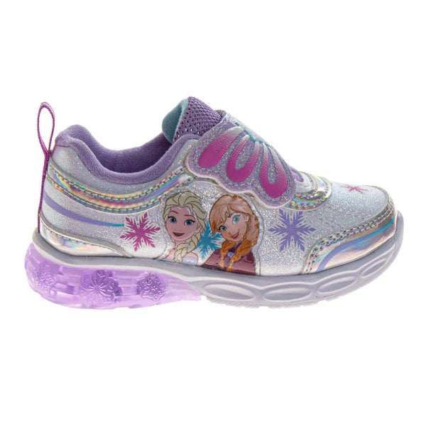 Frozen Sneakers for Girls Glitter Comfortable Adjustable Strap - CH102330
