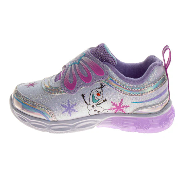 Frozen Sneakers for Girls Glitter Comfortable Adjustable Strap - CH102330