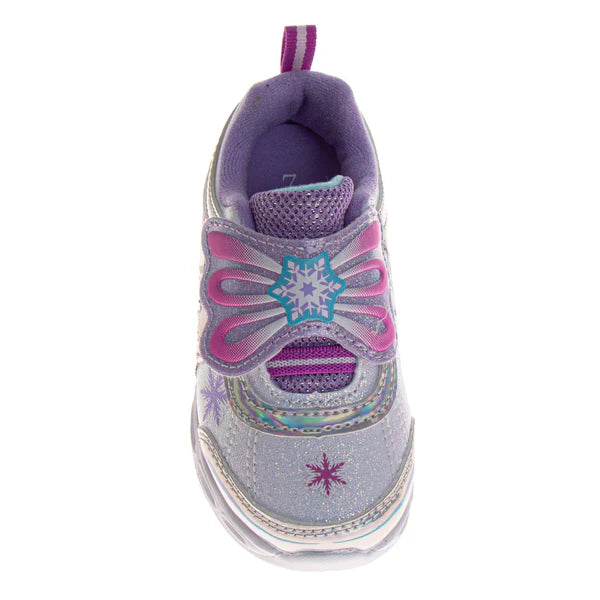 Frozen Sneakers for Girls Glitter Comfortable Adjustable Strap - CH102330