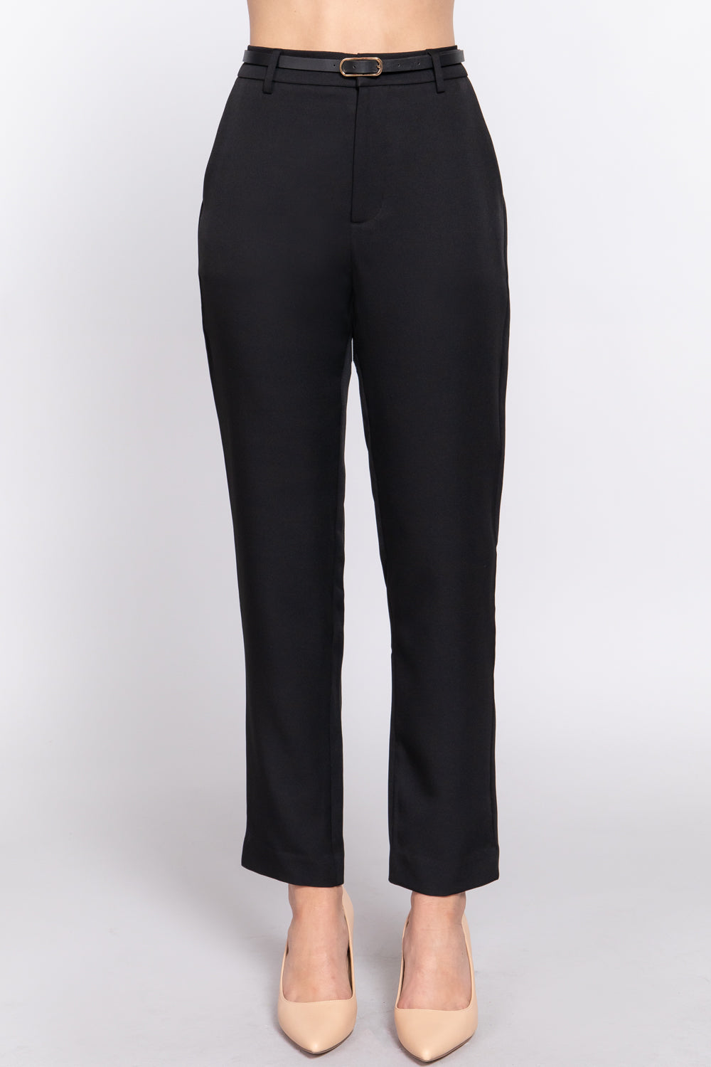 Active USA - Women's Classic Woven  Pants W/Belt - P10251