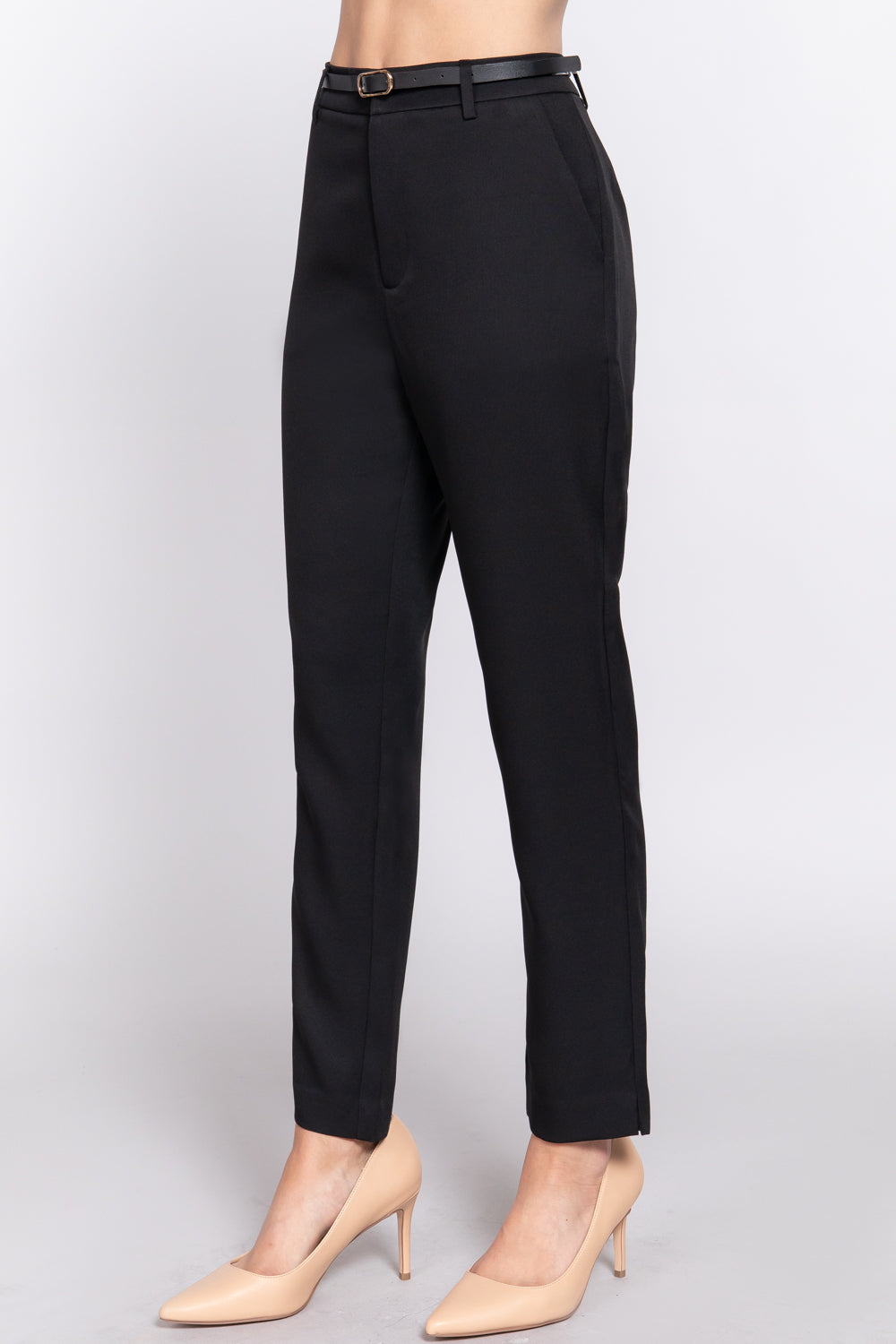 Active USA - Women's Classic Woven  Pants W/Belt - P10251
