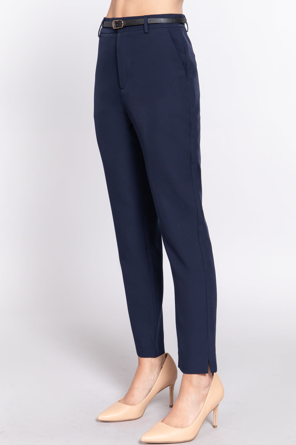 Active USA - Women's Classic Woven  Pants W/Belt - P10251
