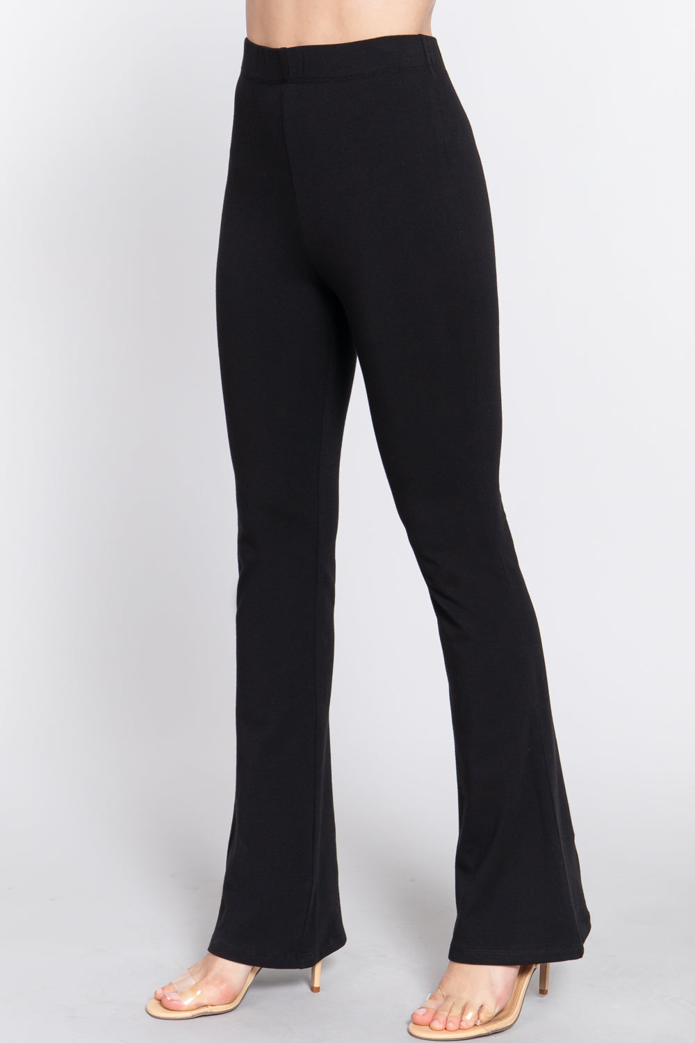 Active USA - Women's Waist Elastic Slim Flare Yoga Pants - P13392