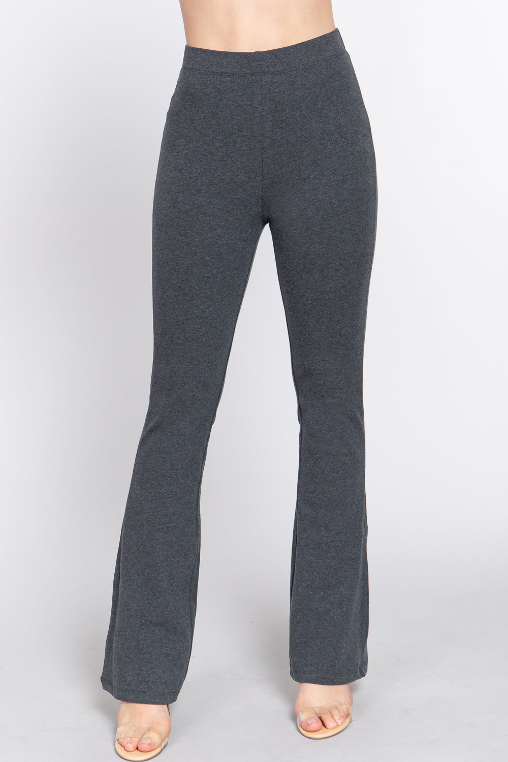 Active USA - Women's Waist Elastic Slim Flare Yoga Pants - P13392