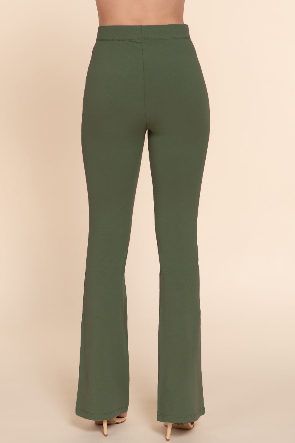 Active USA - Pantalón de yoga ajustado con cintura elástica acampanada para mujer - P13392