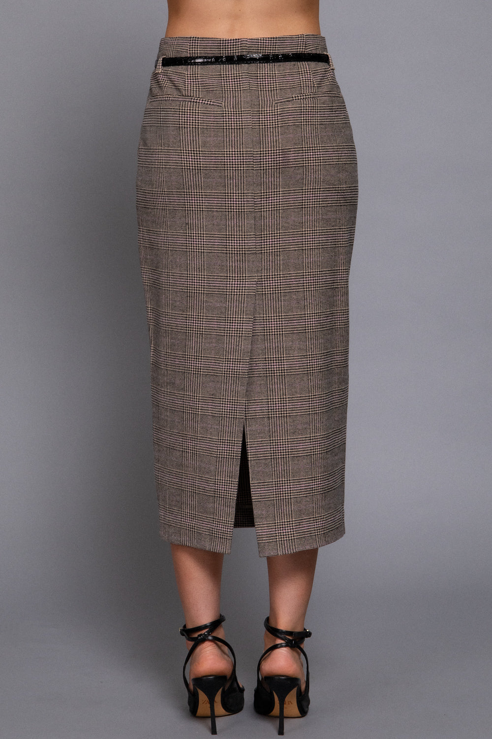 Active USA - Women’s Waist Belt Column Skirt - S14754