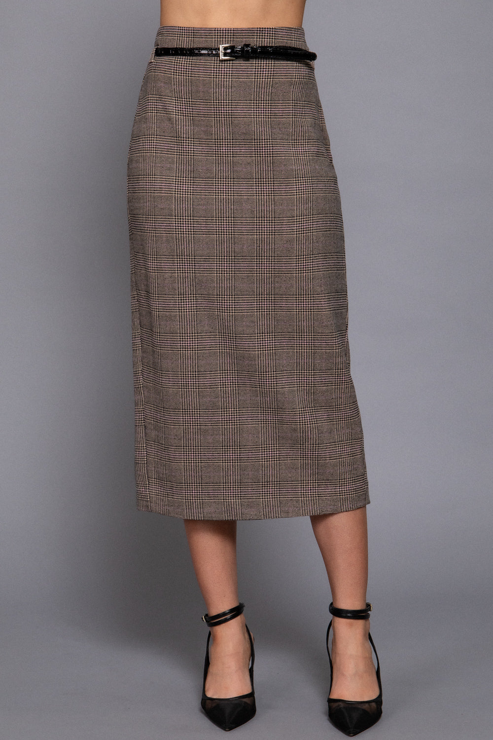 Active USA - Women’s Waist Belt Column Skirt - S14754