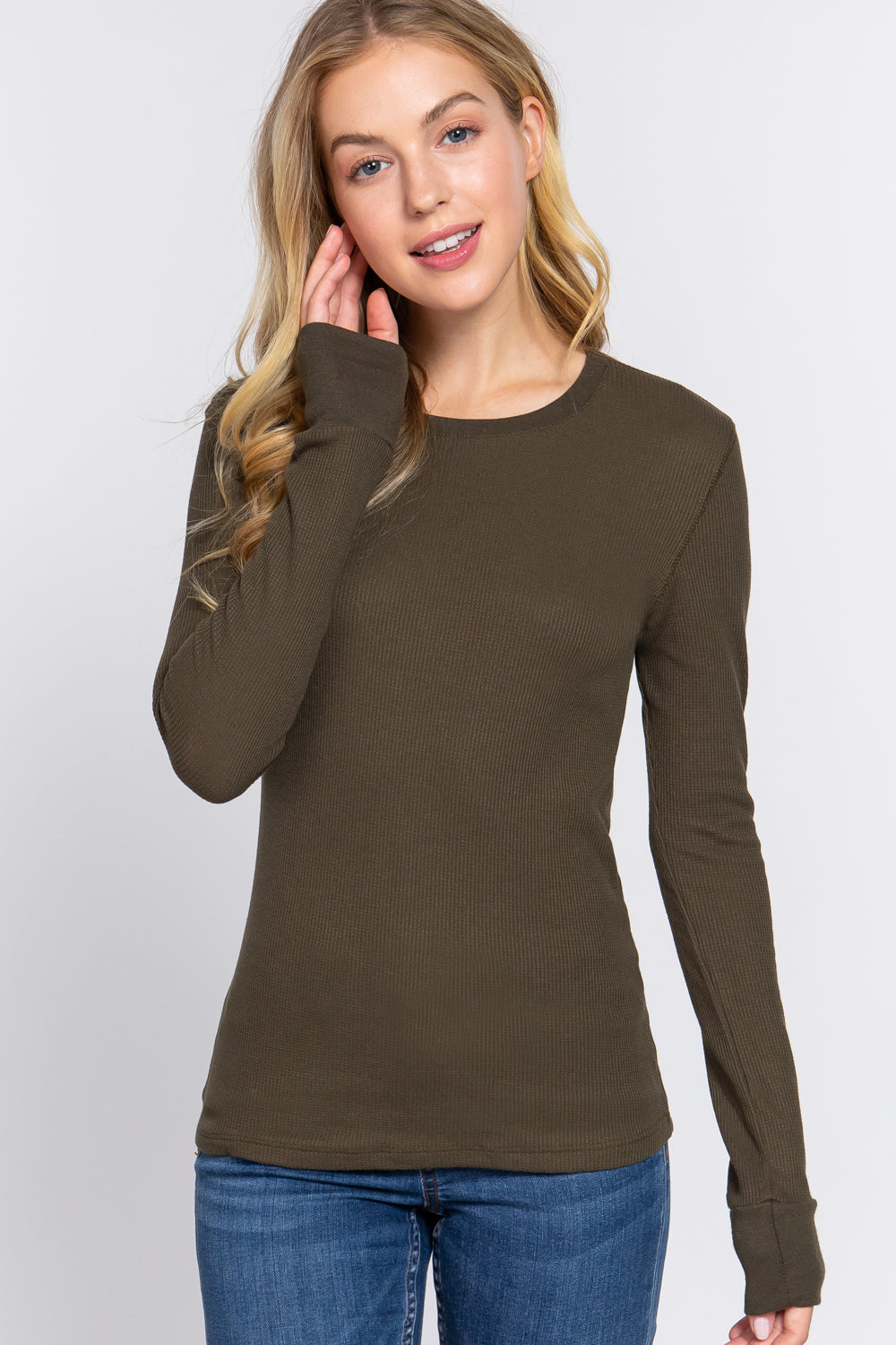 Active USA - Camiseta térmica de cuello redondo - T11755