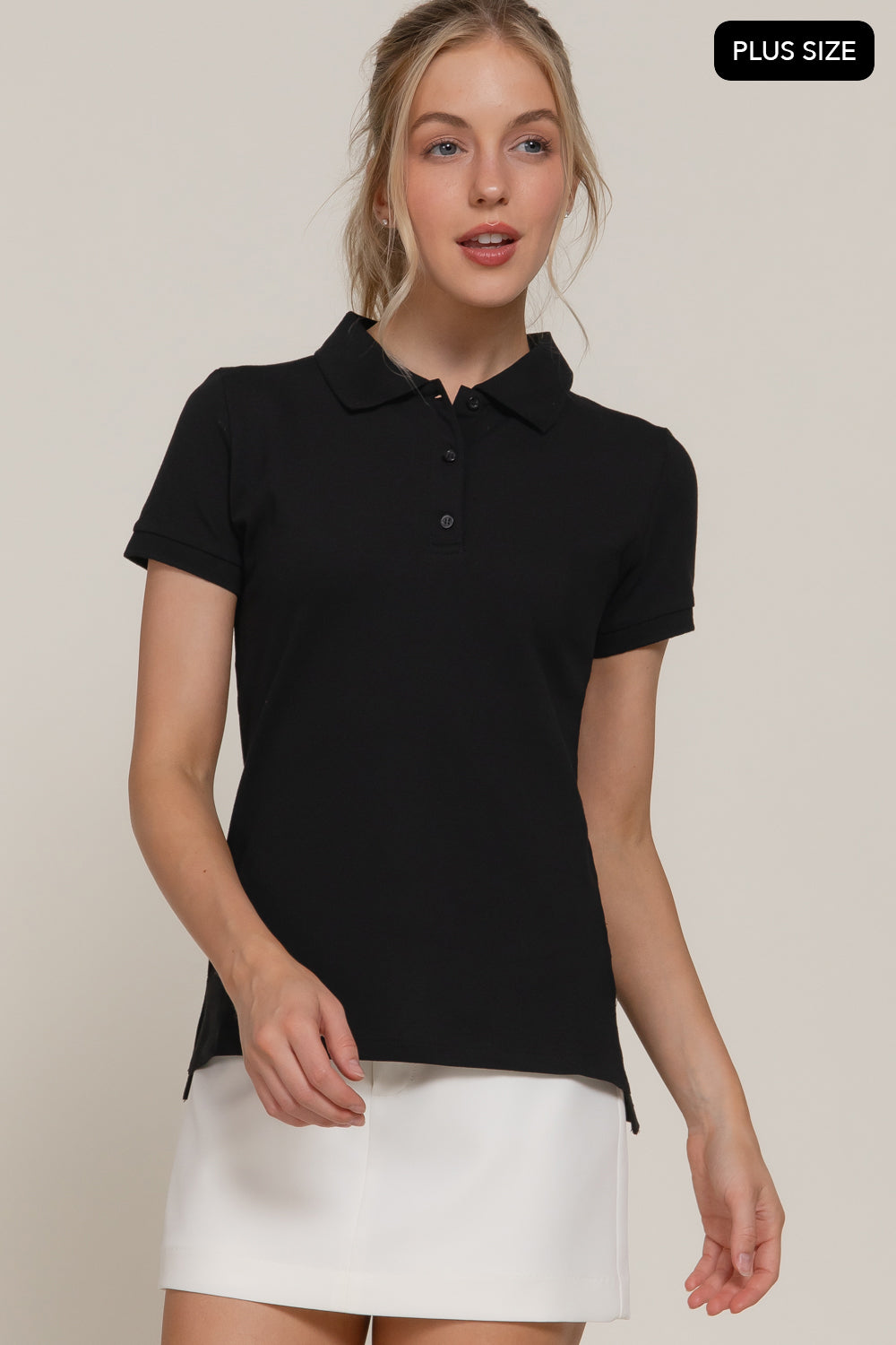 Active USA - Women's Short Sleeve Polo Top [Plus] - T73391