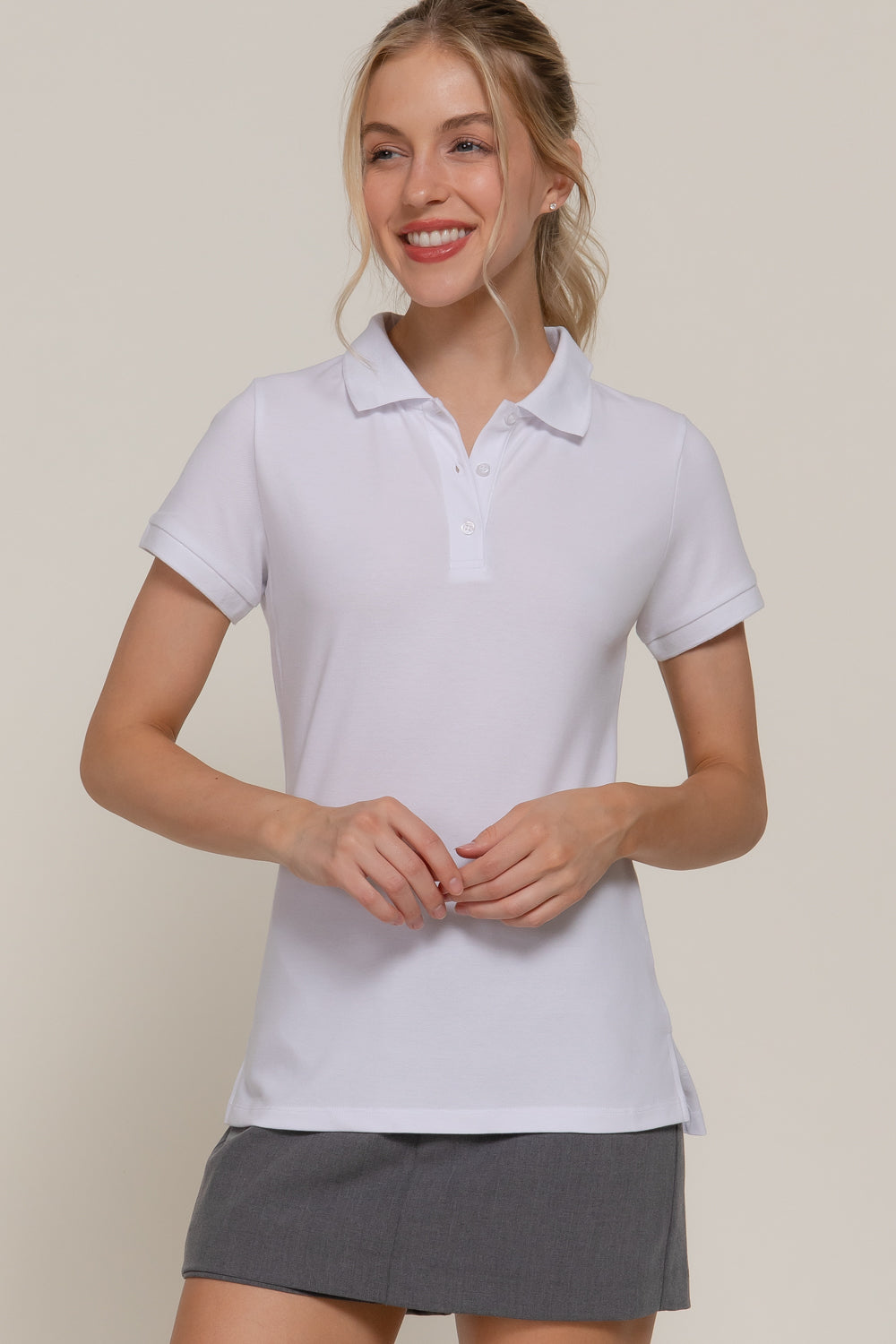 Active USA - Camisa Polo Clásica de Manga Corta para Mujer - T13391