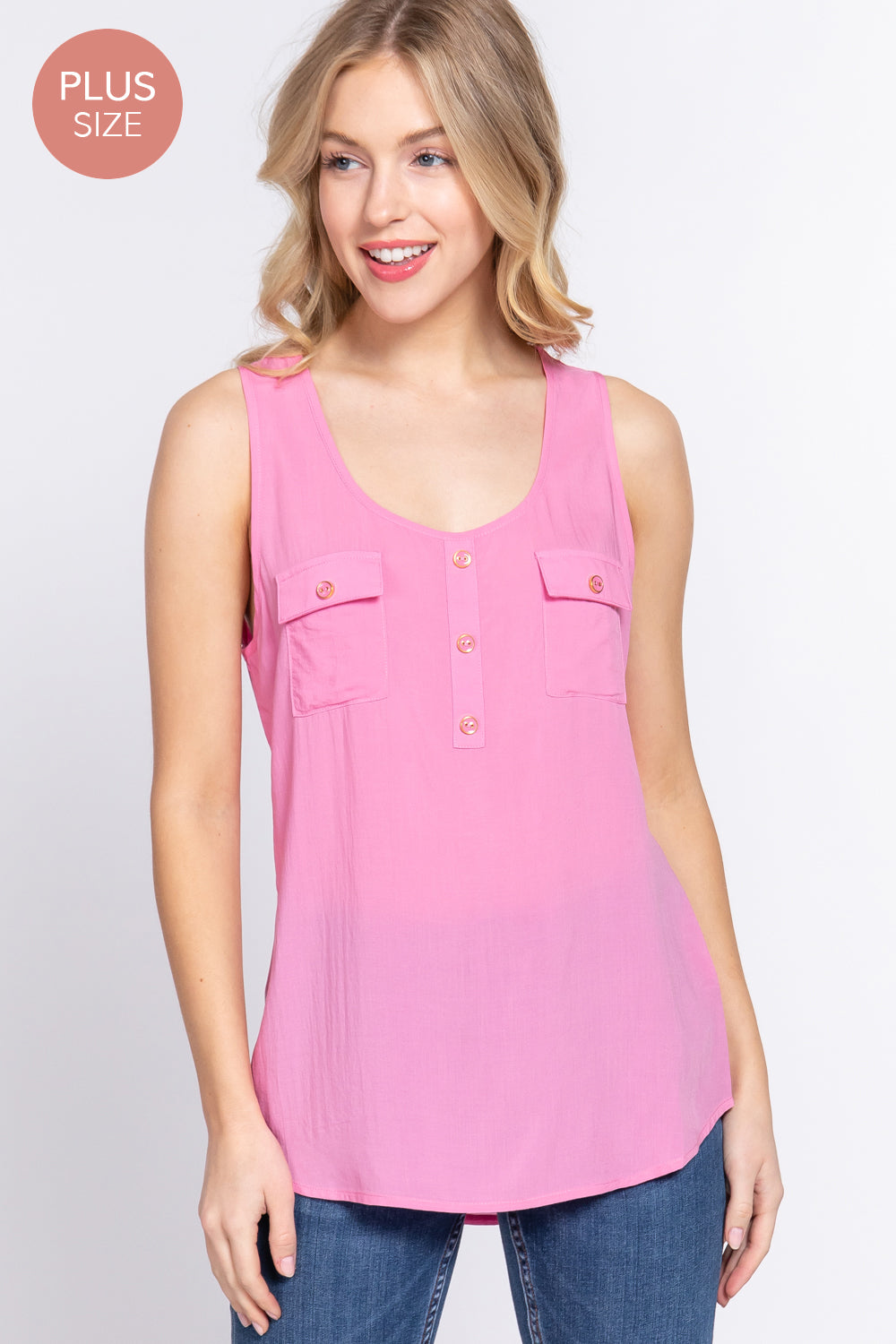 Active USA - Women’s Rayon Viole Woven Top [Plus] - T73395